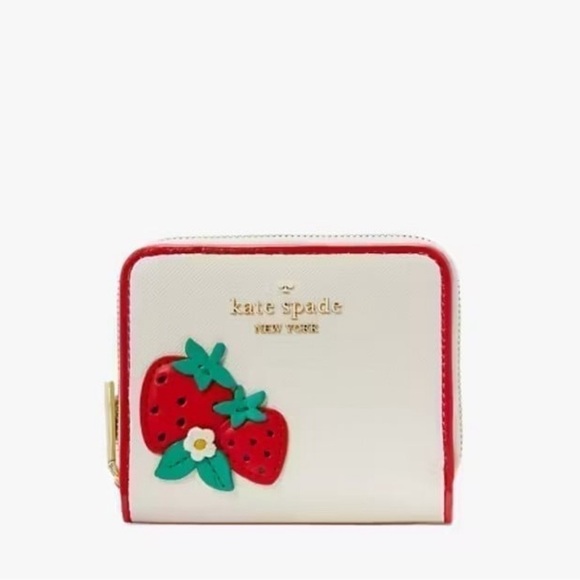 ❤️❤️❤️Kate Spade Strawberry Dreams Small Zip Around Bifold Wallet, Multi❤️❤️❤️ - Picture 11 of 13
